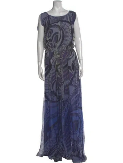 Pre-owned Pucci Silk Long Dress In Blue
