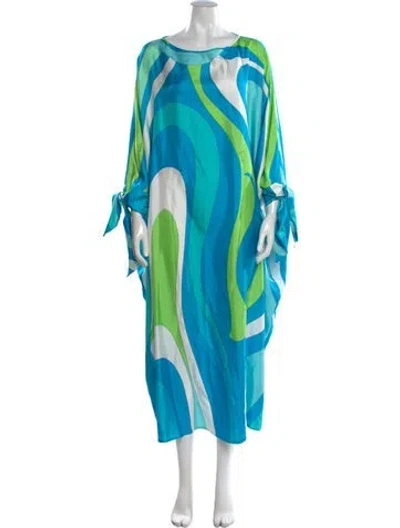 Pre-owned Pucci Silk Long Dress In Blue