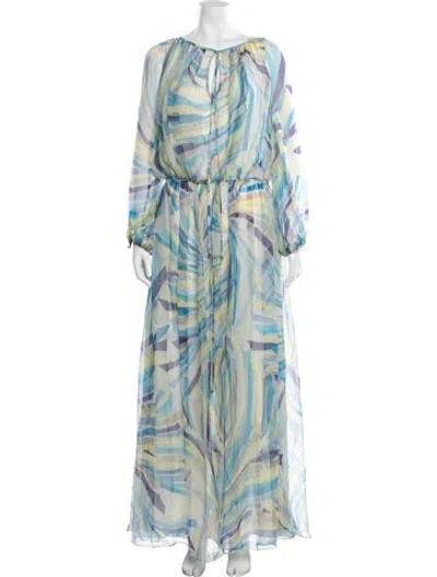 Pre-owned Pucci Silk Long Dress In Blue