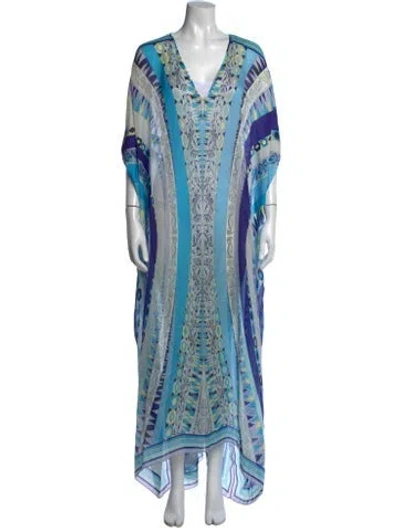 Pre-owned Pucci Silk Long Dress In Blue