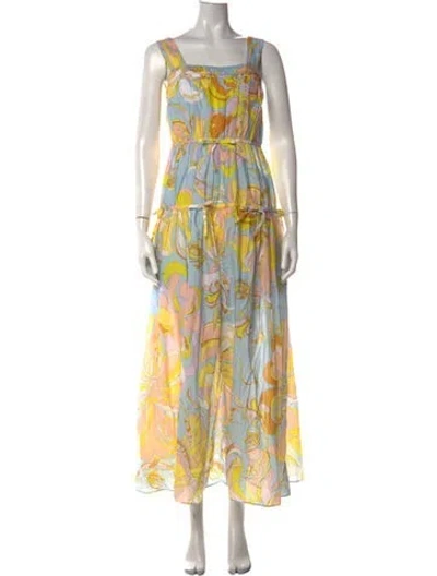 Pre-owned Pucci Silk Long Dress In Blue