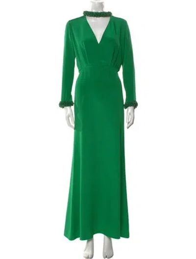Pre-owned Pucci Silk Long Dress In Green