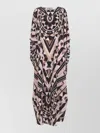 Pucci Nude Manuba-print Silk Crepe Long Caftan In Brown