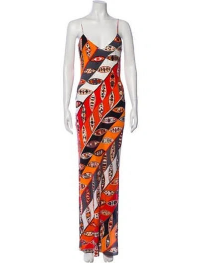 Pre-owned Pucci Silk Long Dress In Multi