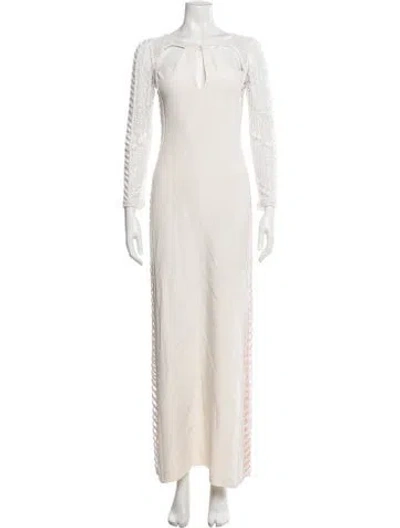 Pre-owned Pucci Silk Long Dress In Neutral