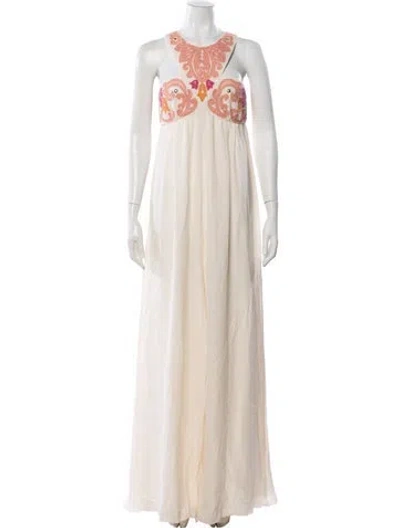 Pre-owned Pucci Silk Long Dress In Neutral