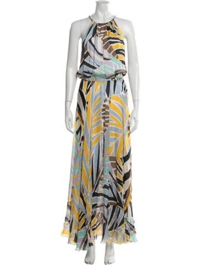 Pre-owned Pucci Silk Long Dress In Neutral