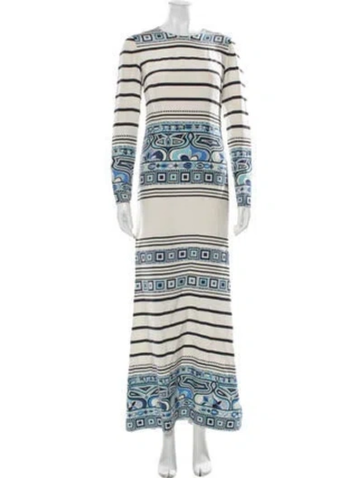 Pre-owned Pucci Silk Long Dress In Neutrals