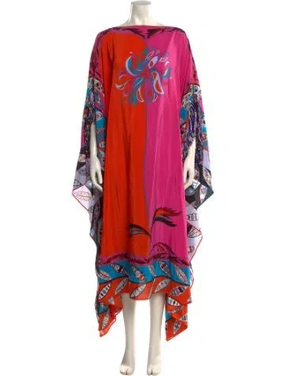 Pre-owned Pucci Silk Long Dress In Orange