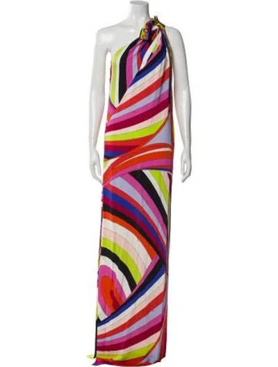 Pre-owned Pucci Silk Long Dress In Orange