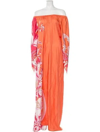 Pre-owned Pucci Silk Long Dress In Orange