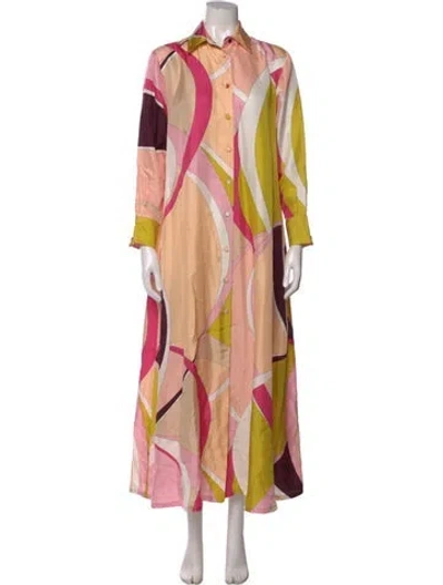 Pre-owned Pucci Silk Long Dress In Orange