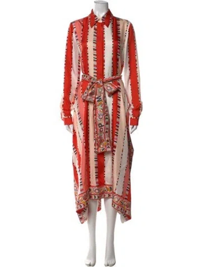 Pre-owned Pucci Silk Long Dress In Orange
