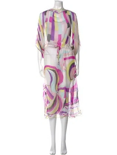 Pre-owned Pucci Silk Long Dress In Pink