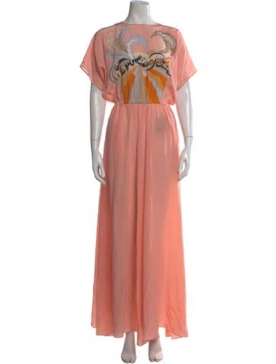 Pre-owned Pucci Silk Long Dress In Pink