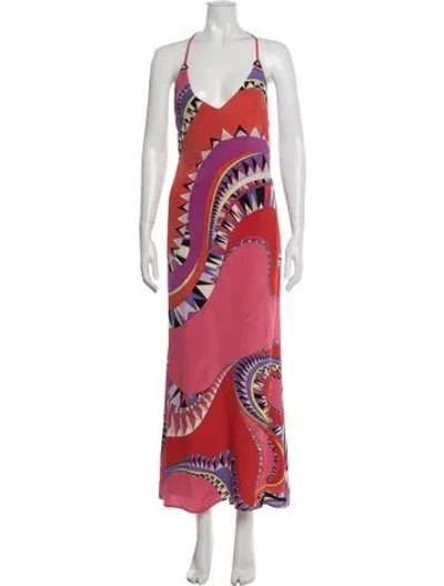 Pre-owned Pucci Silk Long Dress In Pink