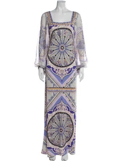 Pre-owned Pucci Silk Long Dress In Purple