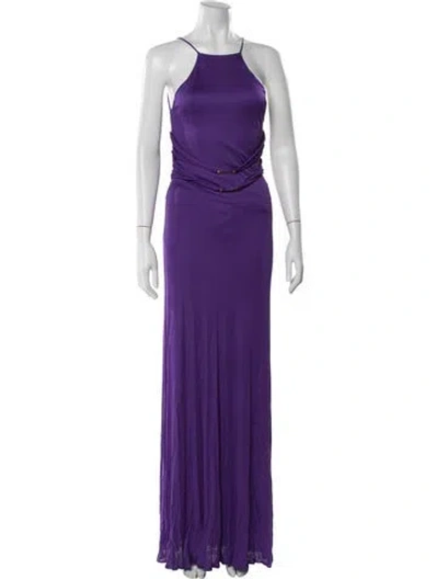 Pre-owned Pucci Silk Long Dress In Purple