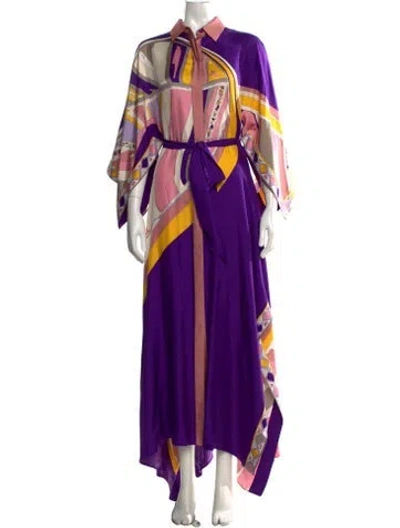 Pre-owned Pucci Silk Long Dress In Purple