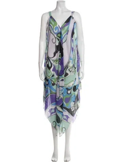 Pre-owned Pucci Silk Long Dress In Purple