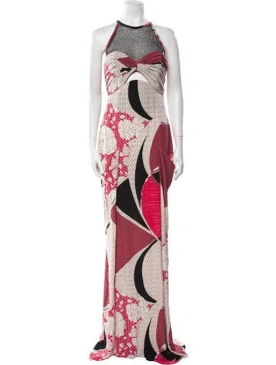Pre-owned Pucci Silk Long Dress In Red