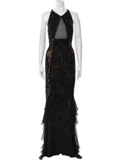 Pre-owned Pucci Silk Long Dress W/ Tags In Black