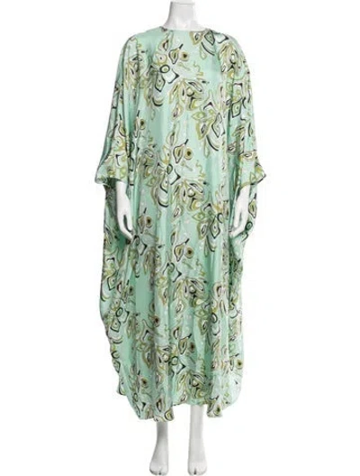 Pre-owned Pucci Silk Long Dress In White