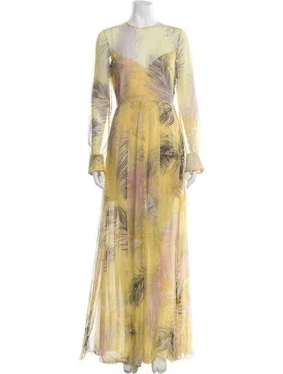 Pre-owned Pucci Silk Long Dress In Yellow