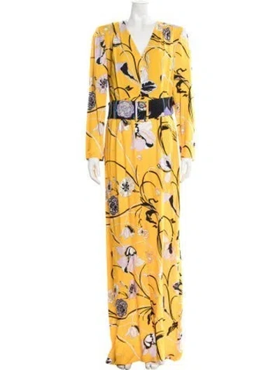 Pre-owned Pucci Silk Long Dress In Yellow