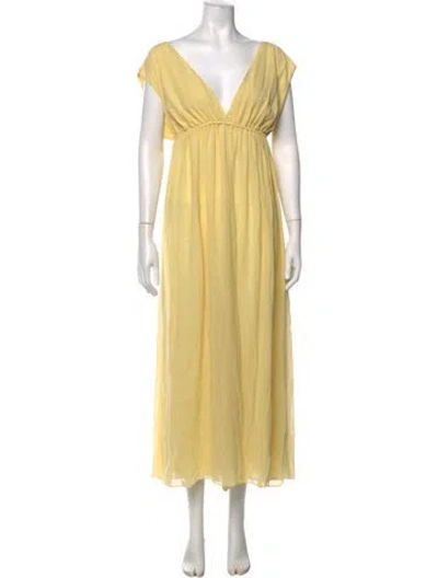 Pre-owned Pucci Silk Long Dress In Yellow
