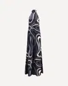 Pucci Long Halter Neck Silk Twill Dress In Multi
