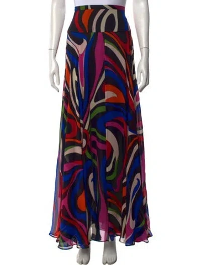 Pre-owned Pucci Silk Long Skirt In Multicolor