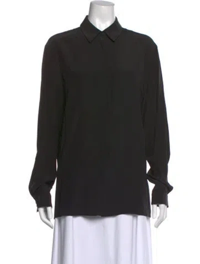 Pre-owned Pucci Silk Long Sleeve Top In Black