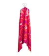 Pucci Silk Marmo Print Asymmetric Midi Dress