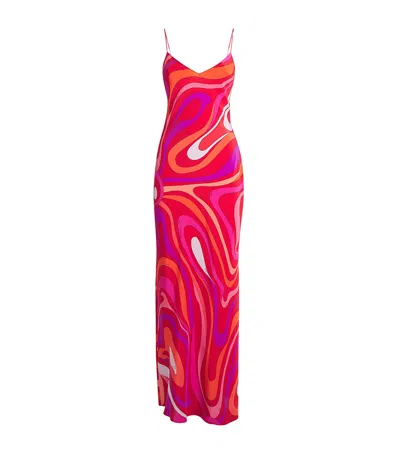 Pucci Silk Marmo Print Maxi Dress