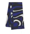Pucci Silk Marmo Square Scarf In Blue