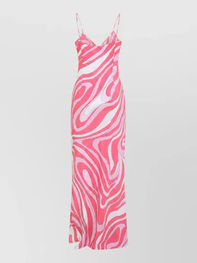 Pucci Labirinto Print Silk Maxi Dress In Multi