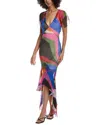 Pucci Silk Midi Dress In Multi