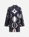 Pucci Geometric Pattern Long Sleeve High Neck Dress In Multi