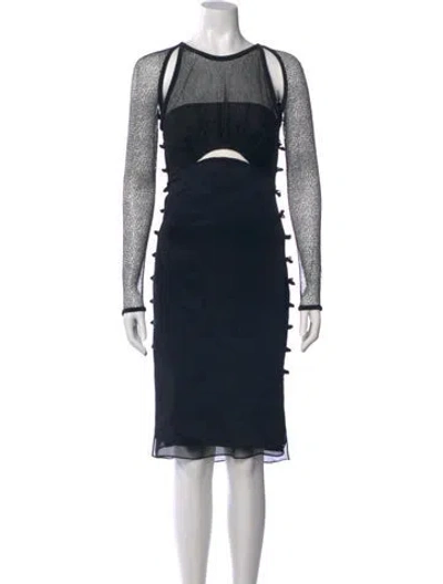 Pre-owned Pucci Silk Midi Length Dress In Black