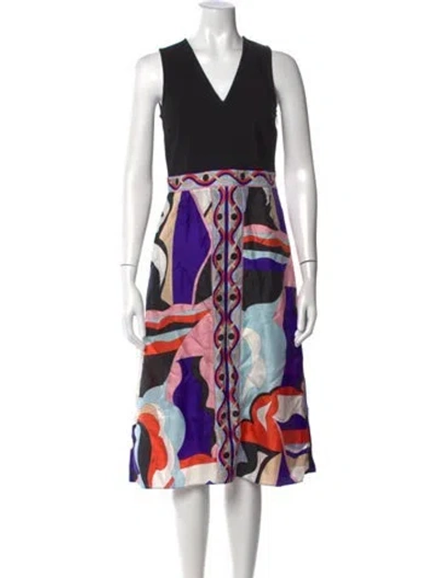 Pre-owned Pucci Silk Midi Length Dress In Black