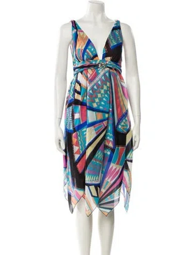 Pre-owned Pucci Silk Midi Length Dress In Blue