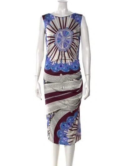 Pre-owned Pucci Silk Midi Length Dress In Blue