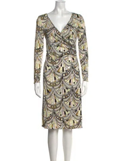 Pre-owned Pucci Silk Midi Length Dress In Green