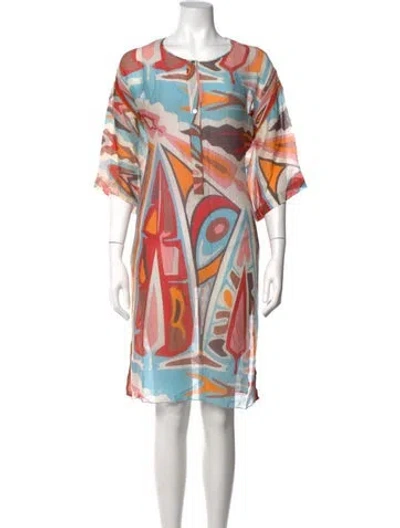Pre-owned Pucci Silk Midi Length Dress In Multicolor