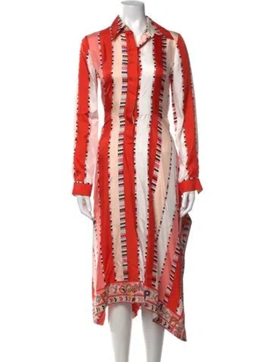Pre-owned Pucci Silk Midi Length Dress In Orange