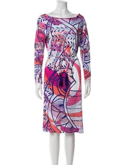 Pre-owned Pucci Silk Midi Length Dress In Pink