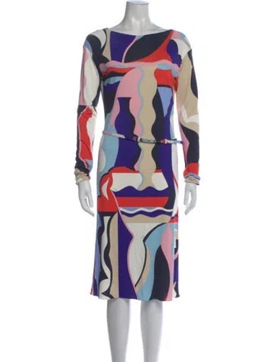 Pre-owned Pucci Silk Midi Length Dress In Purple