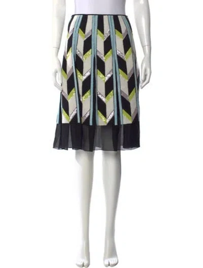 Pre-owned Pucci Silk Midi Length Skirt In Black