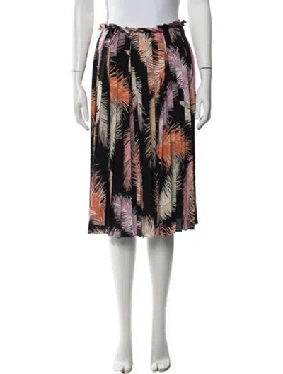 Pre-owned Pucci Silk Midi Length Skirt In Black